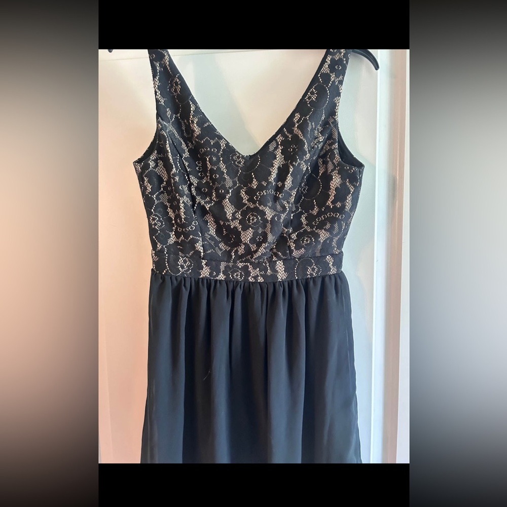 Y2K BeBop Black Dress with White Lace